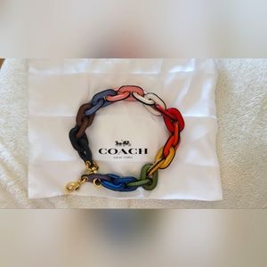 Coach Rainbow Leather Chain Strap